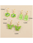 Fashion Green Alloy Drop Oil Flower Star Butterfly Earring Set