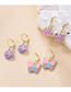 Fashion Gold Alloy Drop Oil Butterfly Maple Leaf Smiley Earring Set