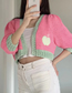 Fashion Rose Pink Acrylic Knit Apple Cardigan Sweater