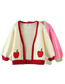 Fashion Rose Pink Acrylic Knit Apple Cardigan Sweater