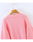 Fashion Pink Deer Plush Knit Strawberry Cardigan Sweater
