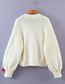 Fashion Creamy-white Acrylic Knit Cherry Cardigan Sweater