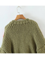 Fashion Army Green Acrylic Knit Mushroom Sweater Jacket