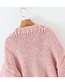 Fashion Pink Acrylic Knit Floral Cardigan Sweater