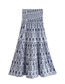 Fashion Blue Geometric Print Skirt