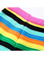 Fashion Color Color-block Striped Knitted Shorts