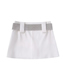 Fashion White Shiny Belted Skirt