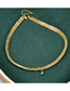 Fashion Gold Titanium Steel Chain Necklace With Square Diamonds