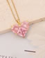 Fashion 1# Big Peach Heart Bronze Zirconium Heart Necklace