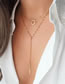 Fashion Rose Gold Titanium Steel Ring Vertical Bar Double Layer Necklace