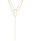 Fashion Rose Gold Titanium Steel Ring Vertical Bar Double Layer Necklace