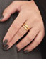 Fashion Steel Color Us7+54mm Gold Plated Stainless Steel Geometric Double Layer Ring