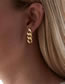 Fashion Rose Gold Titanium Gold Plated Cuban Chain Stud Earrings