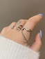 Fashion Silver Metal Diamond Tassel Irregular Ring