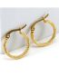 Fashion Gold Titanium Round Earrings