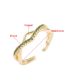 Fashion Rule Copper Gold Plated Zirconium Geometric Open Ring