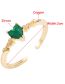 Fashion Love Brass Gold Plated Heart Zirconium Open Ring