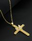 Fashion Flower Shape Brass Gold Plated Zirconium Cross Necklace