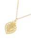 Fashion Gold-3 Copper Inlaid Zircon Openwork Pattern Heart Frame Pendant Necklace