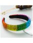 Fashion Color Fabric Color Crystal Wide Brim Headband