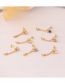 Fashion 7# Gold Stainless Steel Thin Rod Moon Tassel Piercing Ear Needle