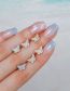 Fashion Love-4 Brass Diamond Geometric Piercing Stud Earrings