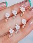 Fashion Flowers-3 Brass Diamond Geometric Piercing Stud Earrings