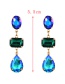 Fashion Blue Alloy Diamond Drop Earrings