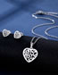 Fashion Love-7 Titanium Steel Heart Stud Necklace Set