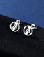 Fashion Silver Stainless Steel Mother's Day Necklace Stud Earrings Set