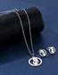Fashion Silver Stainless Steel Mother's Day Necklace Stud Earrings Set