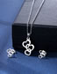 Fashion Love Titanium Steel Heart Stud Necklace Set