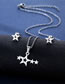 Fashion Star And Moon Titanium Star And Moon Stud Necklace Set