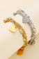 Fashion Silver Titanium Steel Geometric Heart Bracelet Necklace Set