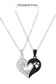 Fashion Silver Alloy Diamond Cutout Heart Necklace Set