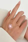 Fashion White K Pearl S371 Solid Copper Pearl Link Ring