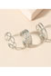 Fashion Silver Alloy Carved Openwork Open Ring Set
