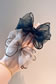 Fashion Polka Dot Yarn Coffee Color Organza Double Bow Overlock Hair Tie