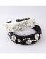 Fashion White Fabric Diamond-studded Flower Lace Rice Bead Wide-brimmed Headband