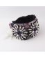 Fashion Claret Fabric Diamond-studded Pearl Fringe Headband