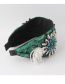 Fashion Dark Green Fabric Diamond-studded Pearl Fringe Headband