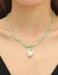Fashion 14# Geometric Beads Beaded Glass Heart Necklace