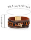Fashion Brown Leather Leopard Line Leather Braided Bracelet
