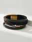 Fashion Black Leather Leopard Line Leather Braided Bracelet