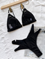Fashion Black Nylon Cutout Split Swimsuit