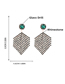 Fashion Green Alloy Diamond Hexagon Tassel Drop Earrings