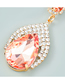 Fashion Rose Gold Alloy Set Water Drop Diamond Earrings