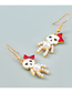Fashion Skeleton Alloy Drip Set Pearl Skull Earrings