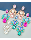 Fashion Rose Gold Alloy Set Water Drop Diamond Earrings