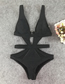 Fashion Black Mesh Cutout One Piece Swimsuit
